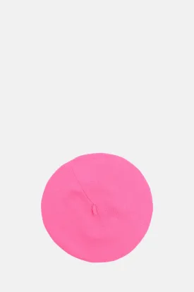 Plain Beret Neon Pink