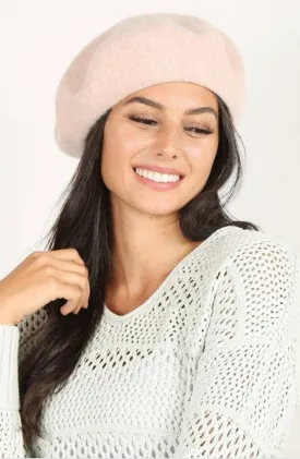 Plain Color Wool Blend Beret Hat