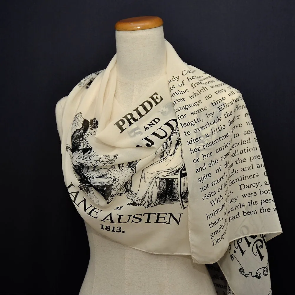 Pride and Prejudice Chiffon scarf, Summer scarf, Light scarf, Spring scarf