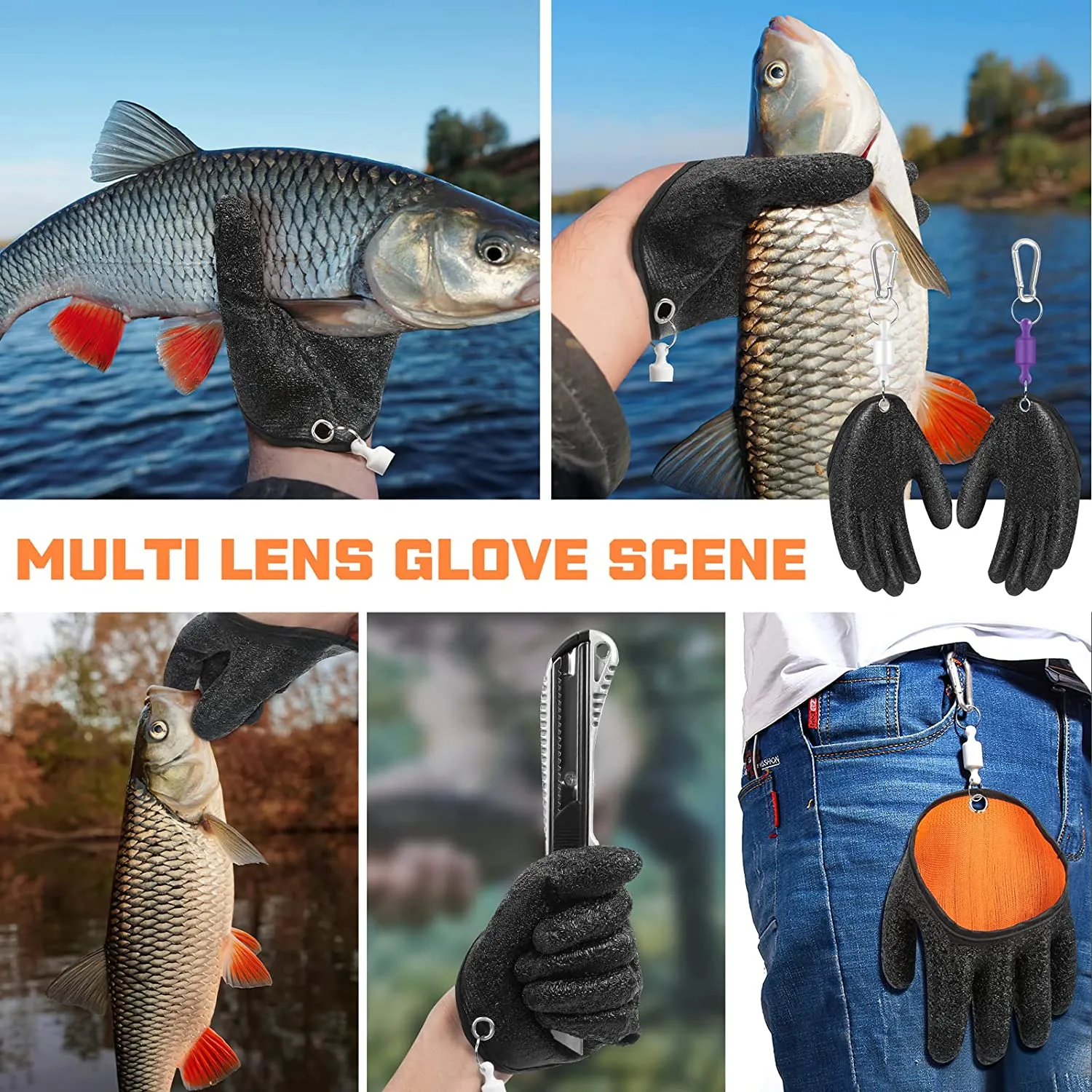 Puncture Proof Waterproof and Magnet Release Fishing Gloves