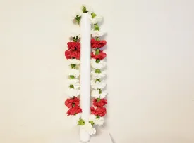 Red & White Carnations Lei