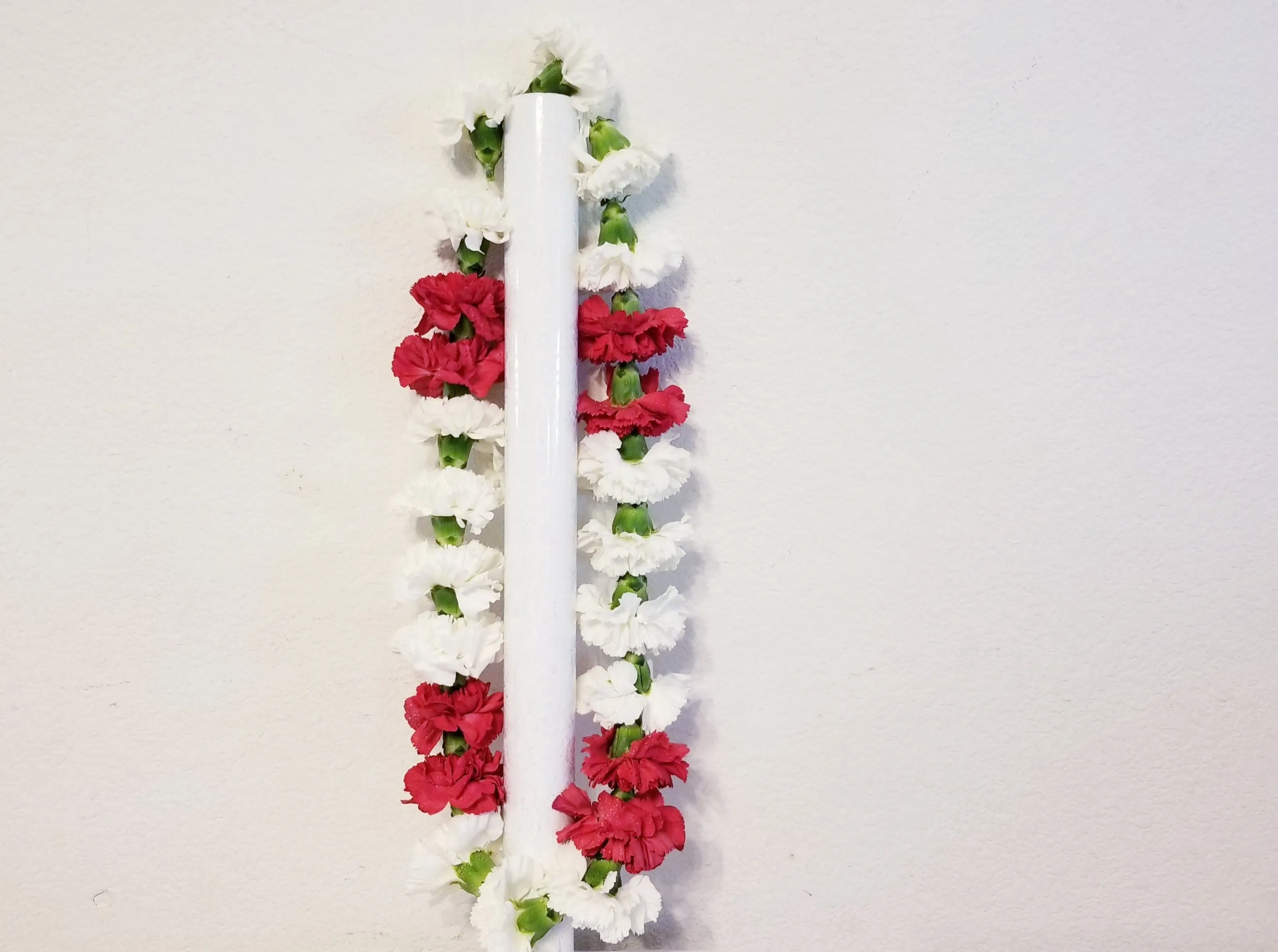 Red & White Carnations Lei