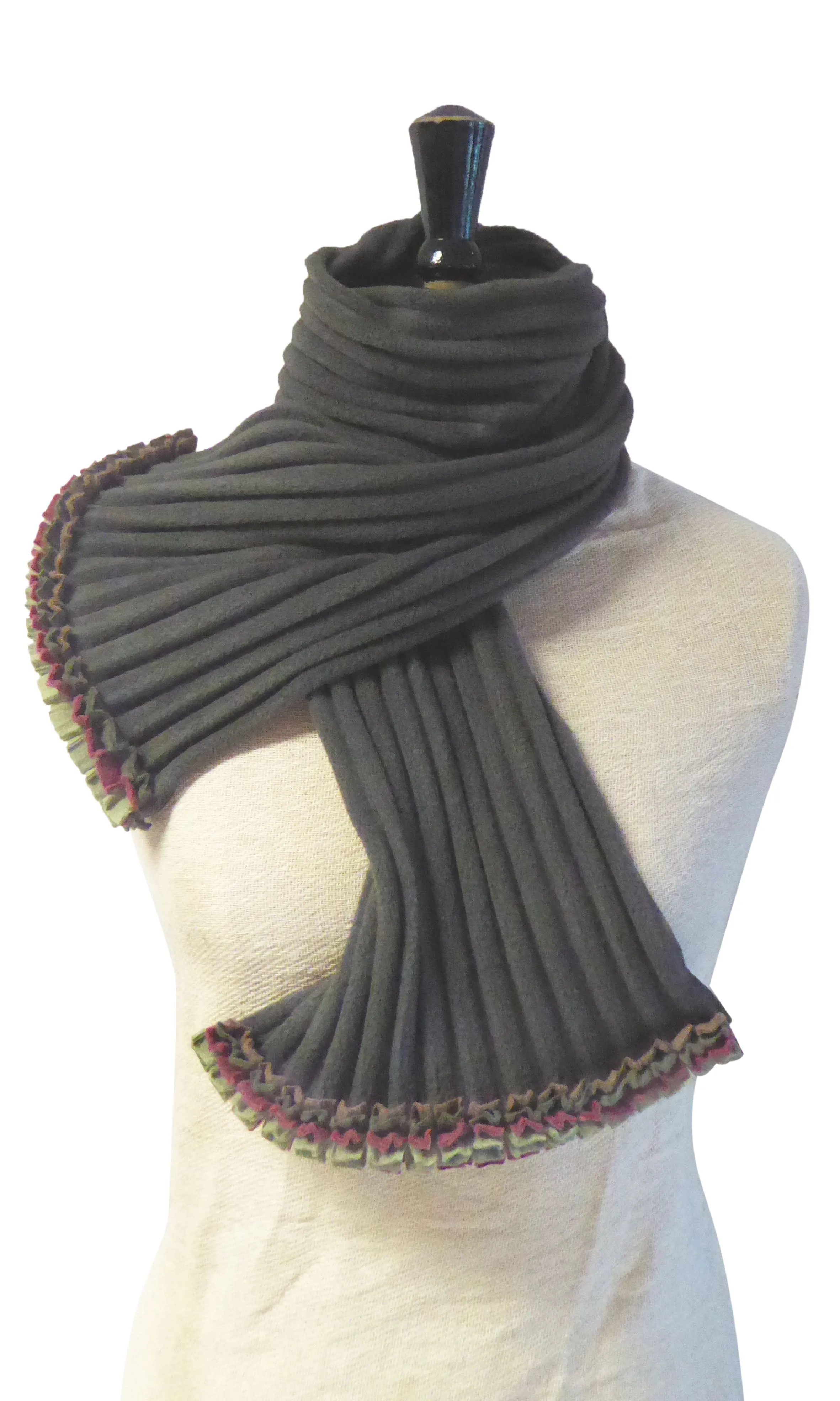 Ruffle Scarf - Charcoal/Earthy - NEW