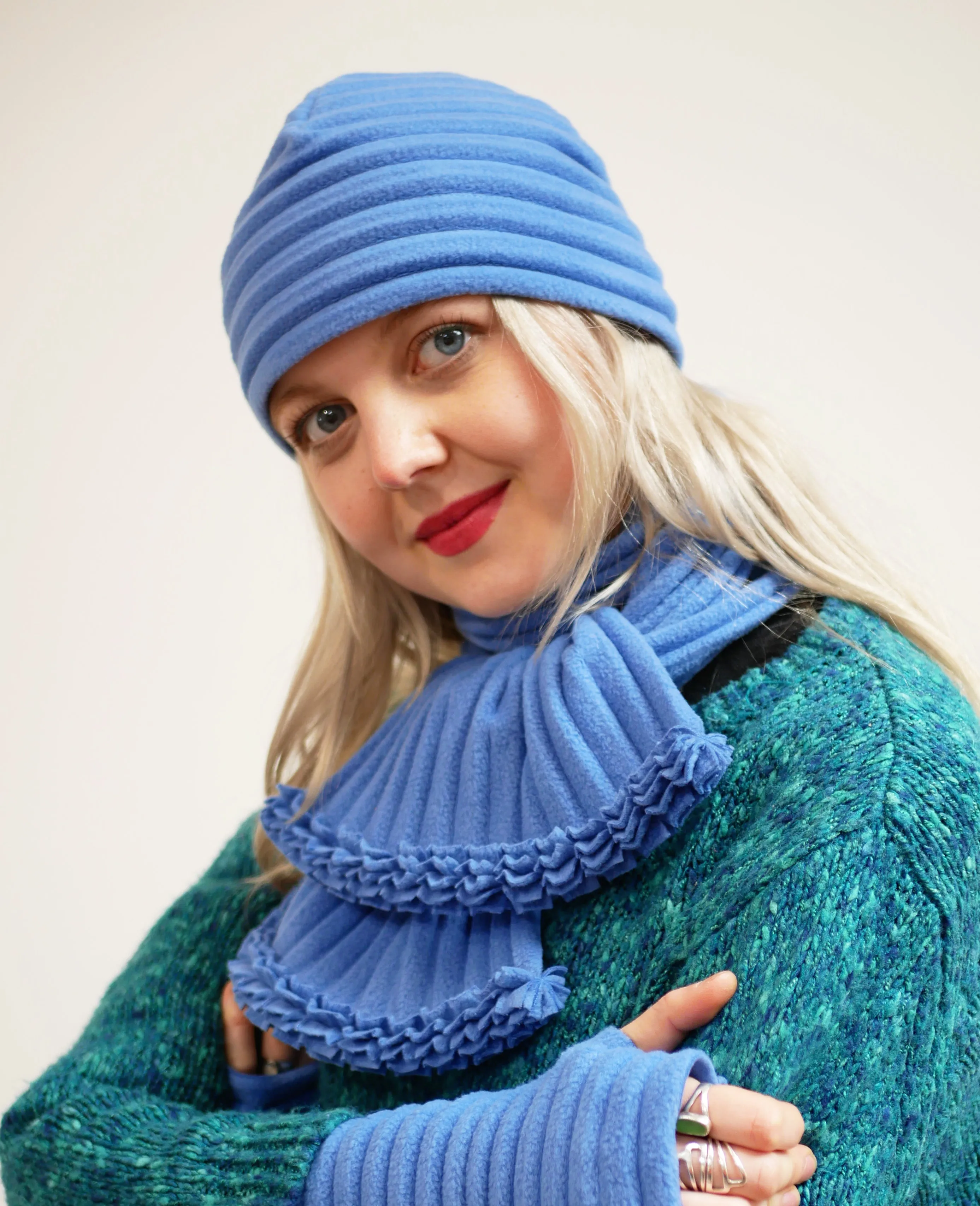 Ruffle Scarf - Sky