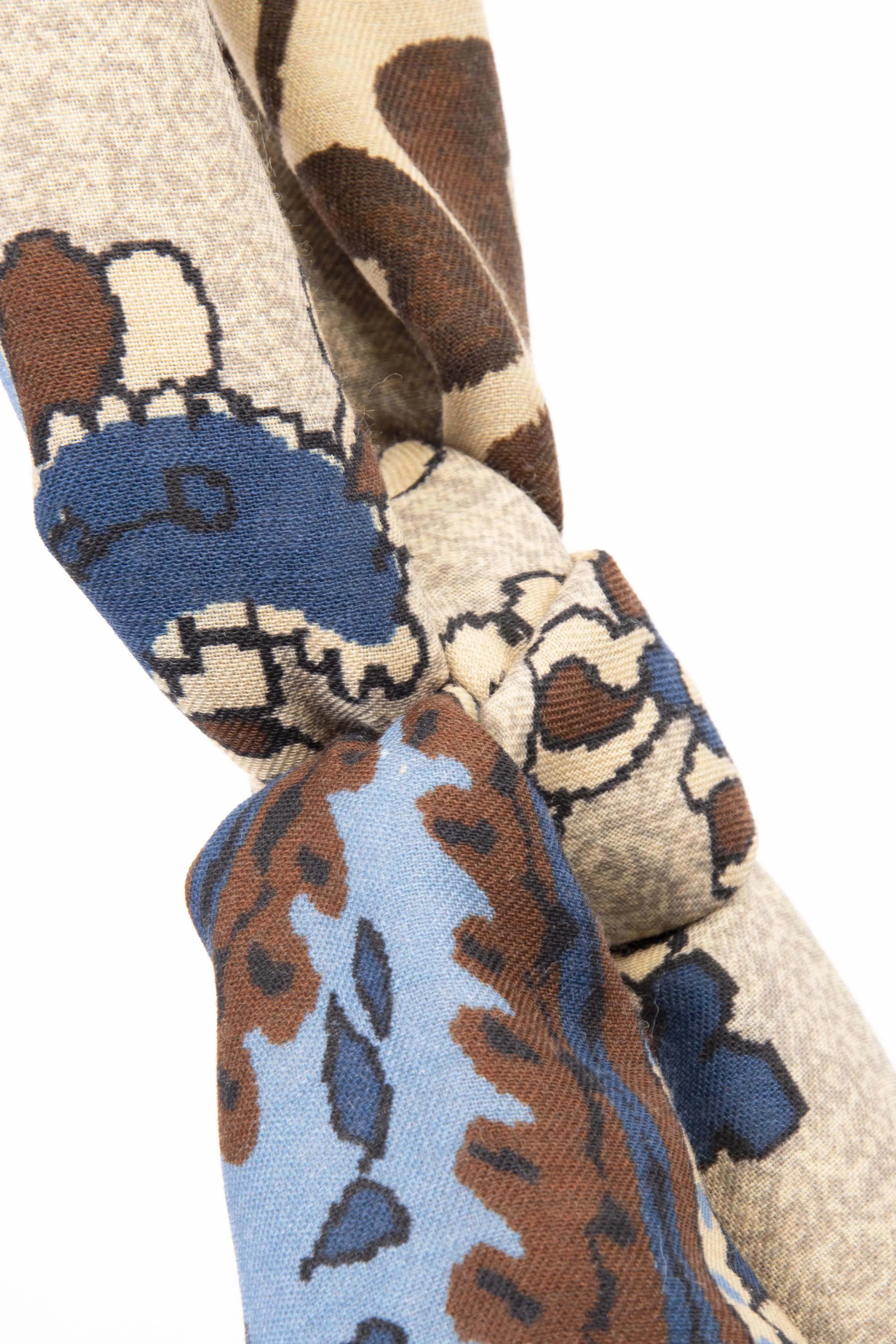 Sand Pure Italian Wool Paisley Scarf