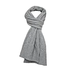 Silver Grey Cashmere Cable Scarf