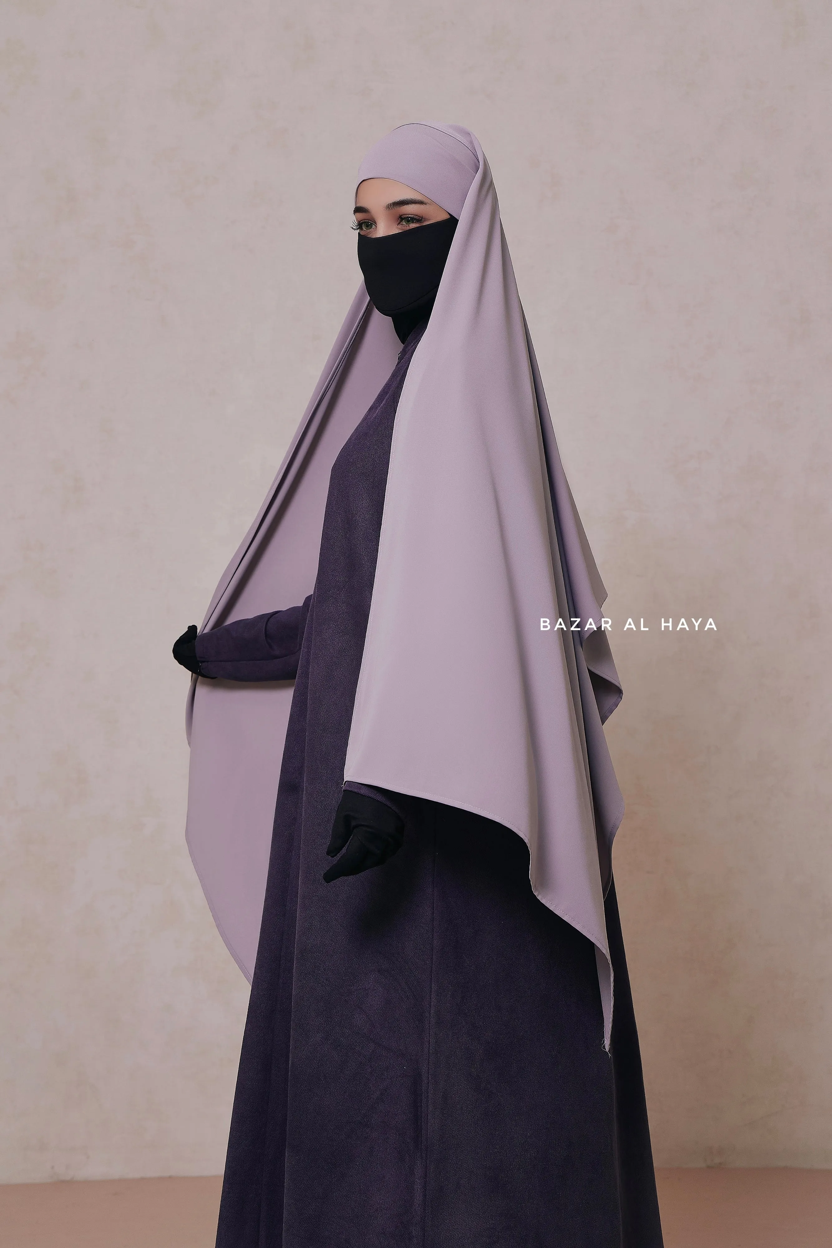 Silver Tie Back Scarf & Khimar - Long Rectangle Shape - Style & More