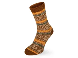 Speyside Socks Culbin Wool Fair Isle Cinnamon