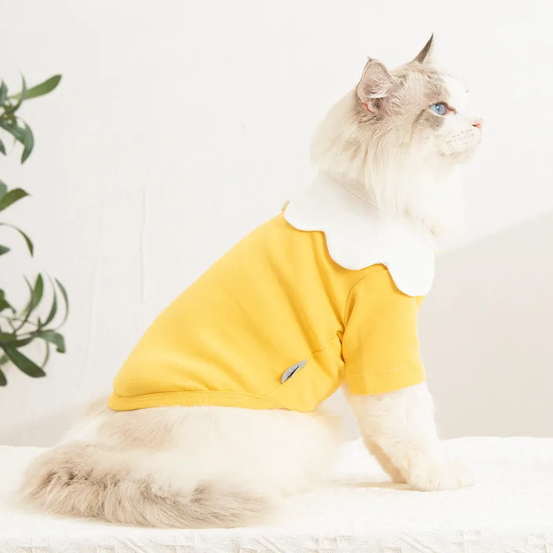 Spring and Autumn Pet Clothes Flower Collar Cat Clothing