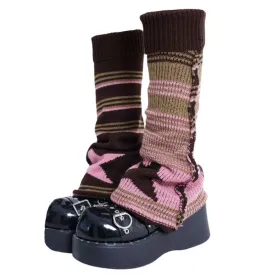 Star Girl Striped Leg Warmers