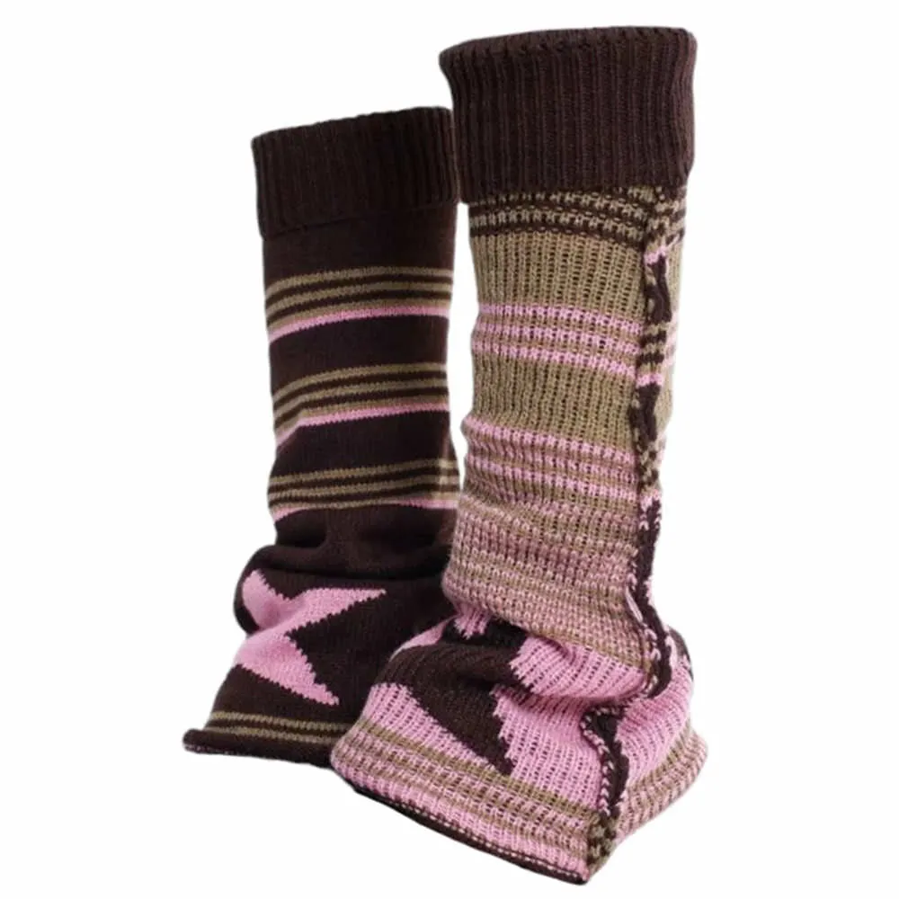 Star Girl Striped Leg Warmers