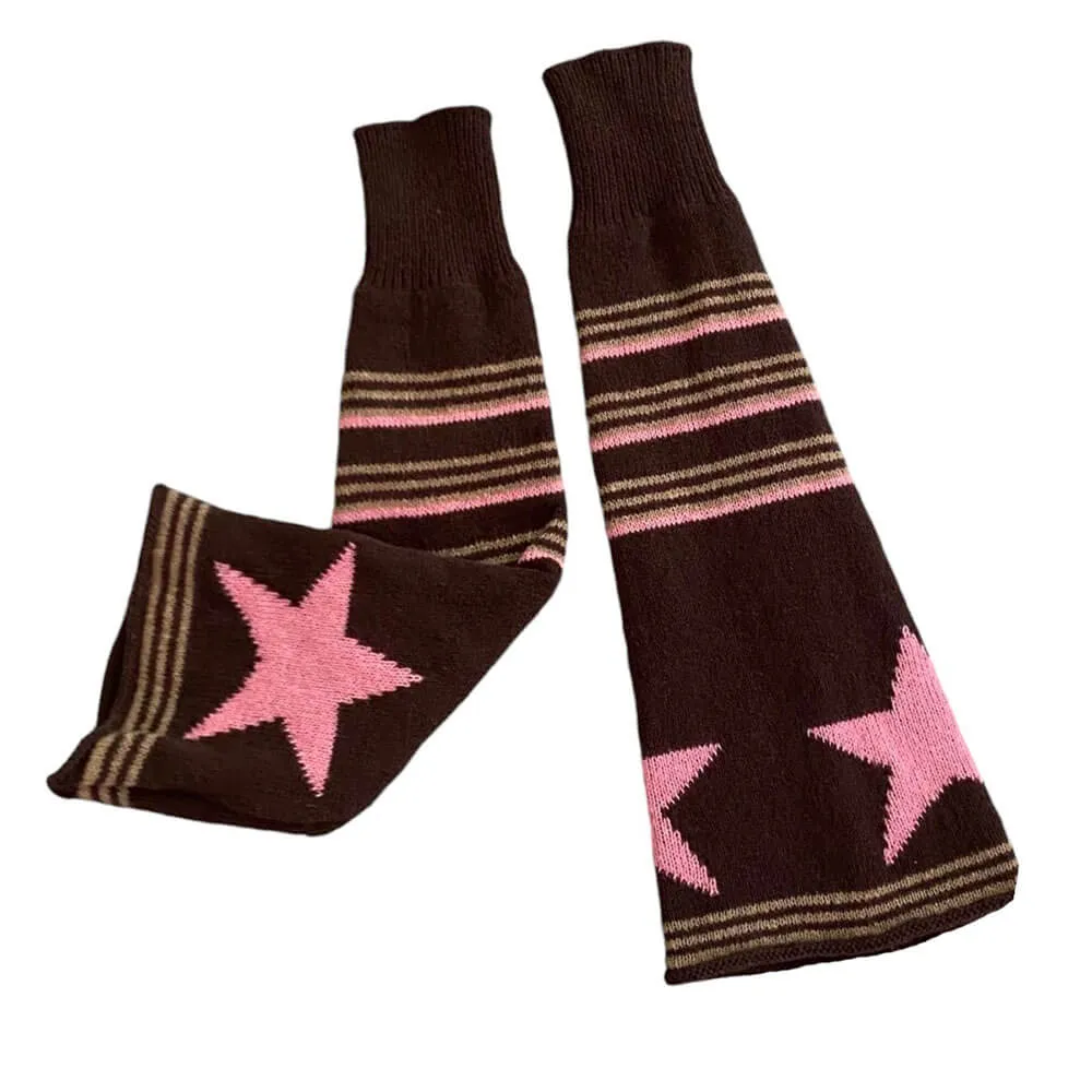 Star Girl Striped Leg Warmers