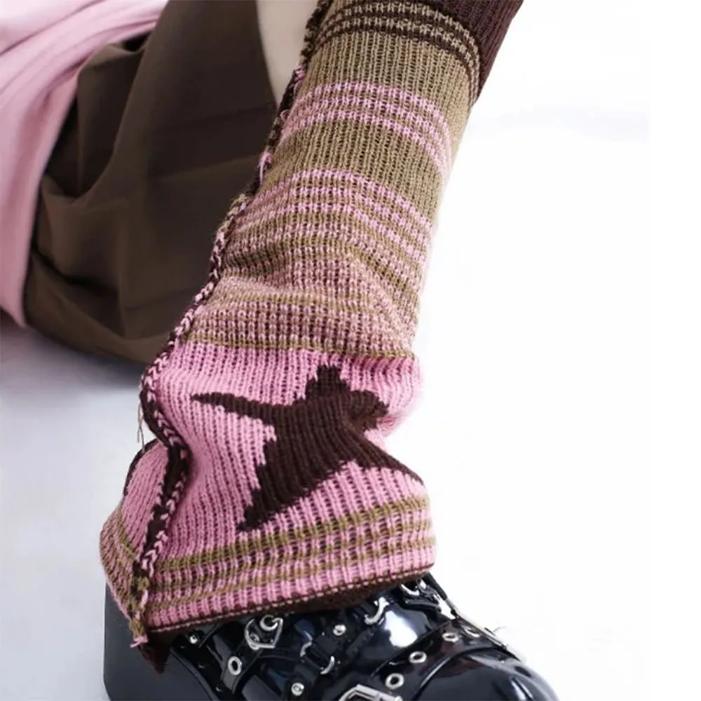 Star Girl Striped Leg Warmers