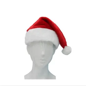 Traditional Deluxe Plush Thick Velvet Christmas Santa Hat