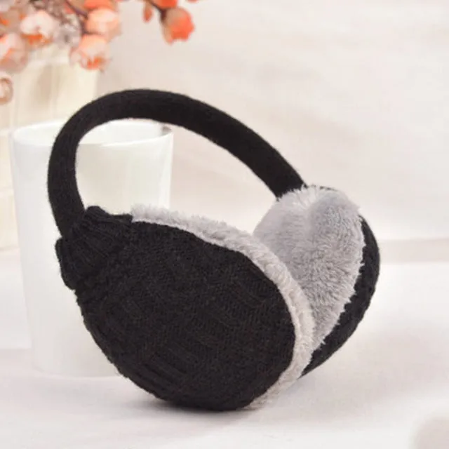 Winter Earmuffs Unisex Soft Cover Knitted Plush Thick Ear Warmers