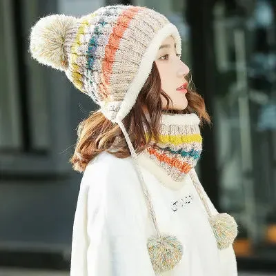 Winter Knitted Hat And Scarf Set