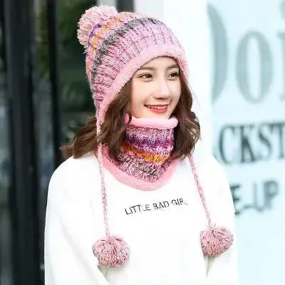 Winter Knitted Hat And Scarf Set