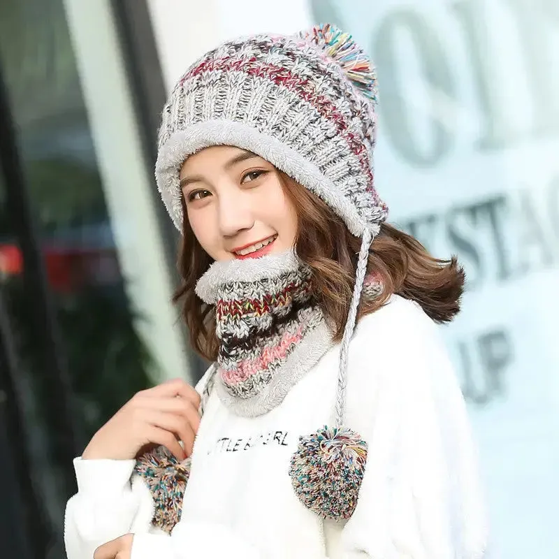 Winter Knitted Hat And Scarf Set