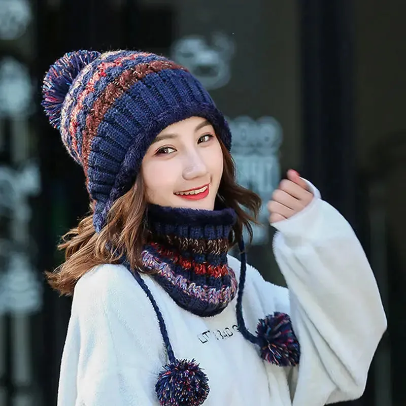 Winter Knitted Hat And Scarf Set