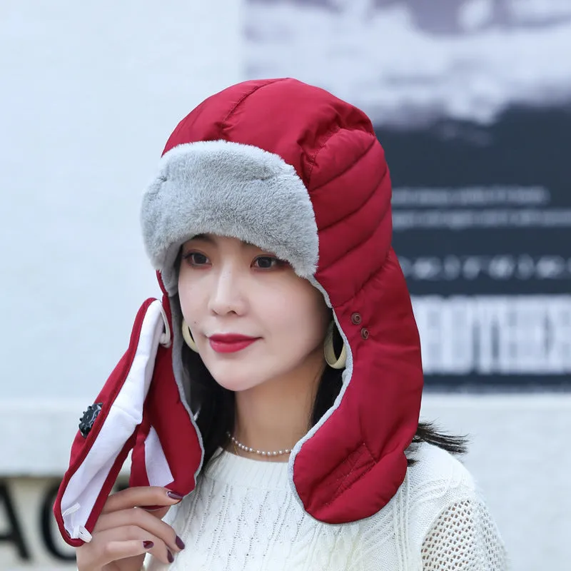 Women's Hat Cold-proof Hat Cycling Ear Protection Thickened Cold-proof Warm Cotton Cap